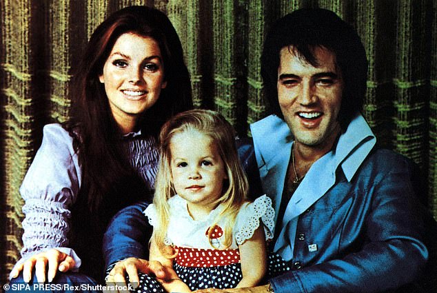 The King's story: Priscilla Presley (left) was the first of the family to give her seal of approval for the biopics; She is pictured with the King of Rock and Roll and their daughter Lisa Marie Presley in 1970